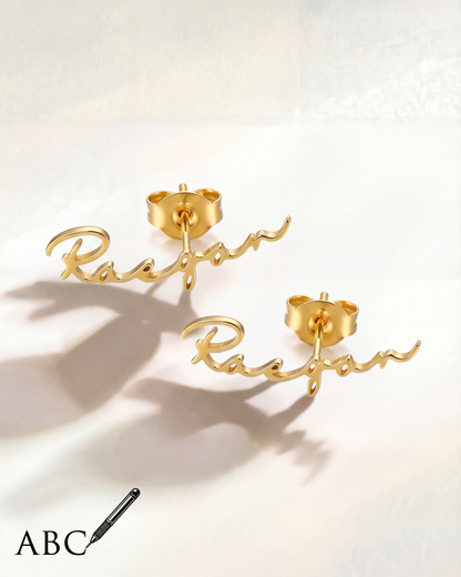 Boucles d'oreilles Marrie (Mots au choix)
