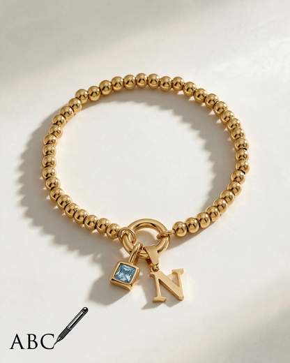Bracelet Romma (Initiale & Pierre de naissance)