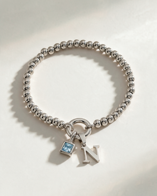 Bracelet Romma (Initiale & Pierre de naissance)