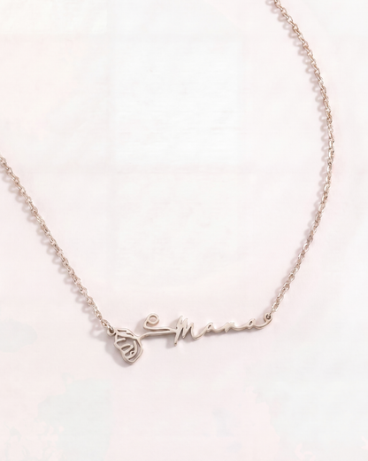 Collier Neura (Prénom & Fleur de naissance)