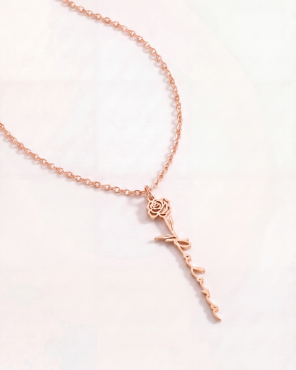 Collier Elamy (Prénom & Fleur de naissance)