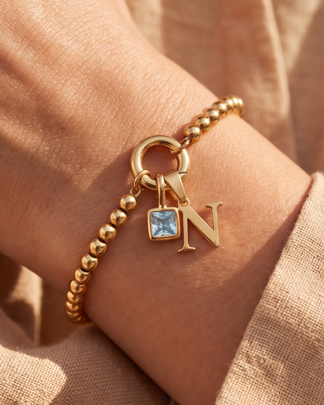 Bracelet Romma (Initiale & Pierre de naissance)