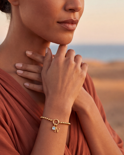 Bracelet Romma (Initiale & Pierre de naissance)
