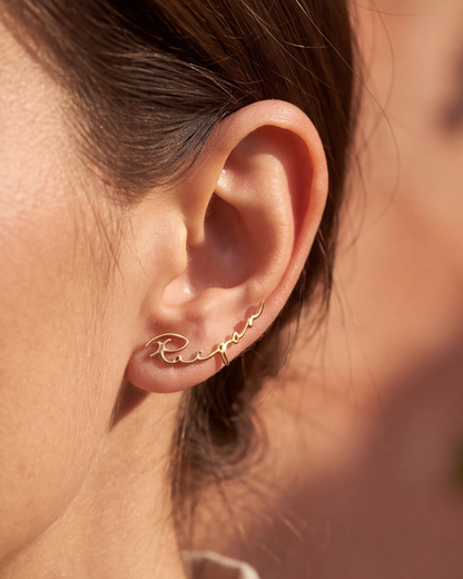 Boucles d'oreilles Marrie (Mots au choix)